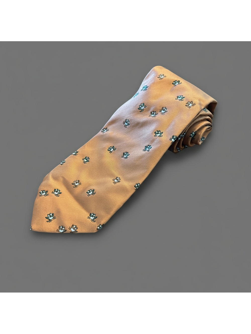 Massimo Bizzochi Barneys New York Frog Print Silk Tie Italy
